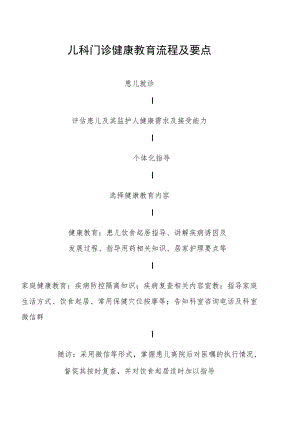 儿科门诊健康教育流程及要点.docx