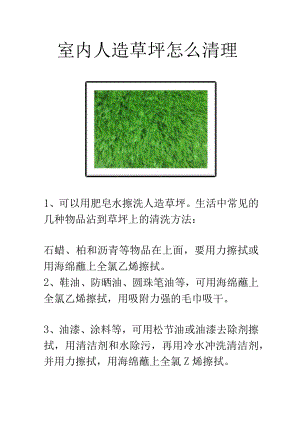 室内人造草坪怎么清理.docx
