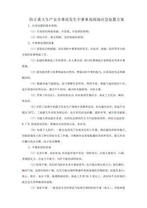 防止重大生产安全事故发生中暑事故现场应急处置方案.docx
