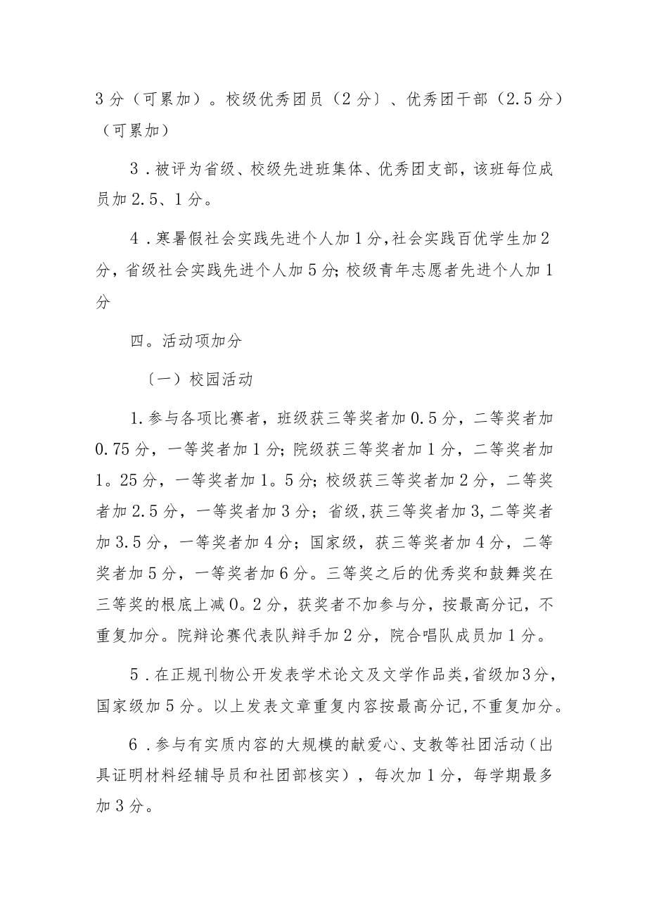 德育学分基本素质测评奖惩评分规定.docx_第2页
