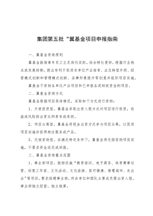 集团第五批“翼基金”项目申报指南.docx
