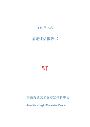 文化艺术品鉴定评估报告书WT.docx