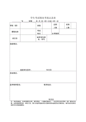 学生考试情况考场记录表.docx