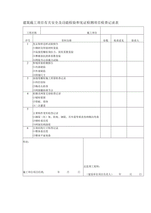 建筑施工项目有关安全及功能检验和见证检测项目检查记录表.docx