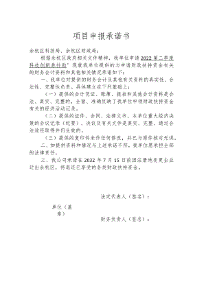 项目申报承诺书 - 副本.docx