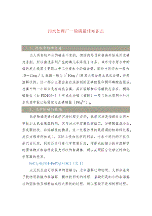 污水处理厂—除磷最佳知识点.docx