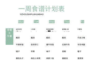 小清新一周食谱计划表.docx