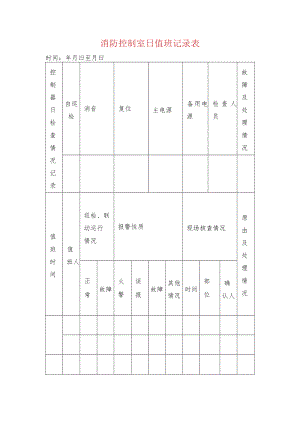 消防控制室日值班记录表.docx