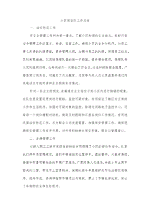 小区保安队工作总结.docx