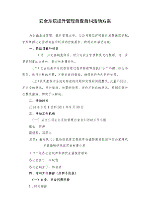 安全系统提升自查自纠活动方案（5页）.docx