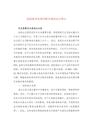 造纸废水处理详解及调试运行要点.docx