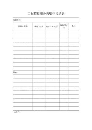 工程招标服务类唱标记录表.docx