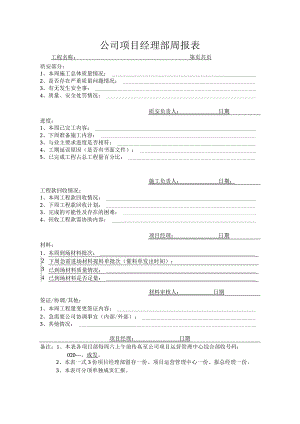 项目经理部周报表.docx