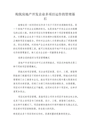 构筑房地产开发企业多项目运作的管理基石.docx