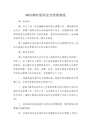 某市锅炉使用安全管理规范.docx