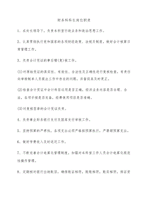 财务科科长岗位职责.docx