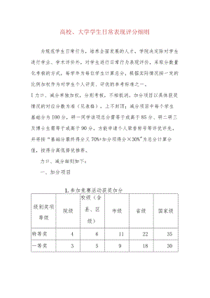 高校、大学学生日常表现评分细则.docx