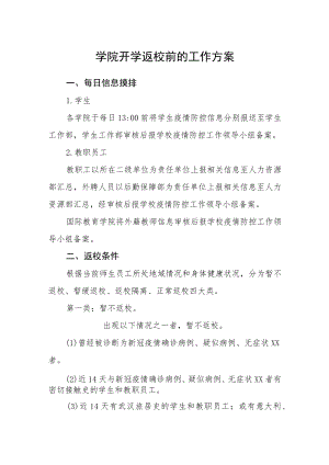 学院开学返校前的工作方案.docx