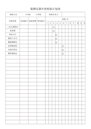 量测仪器年度校验计划表.docx