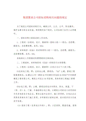 集团置业公司招标采购相关问题的规定.docx