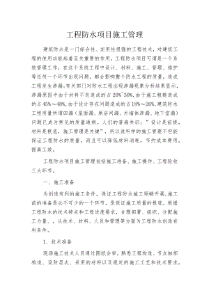 工程防水项目施工管理.docx