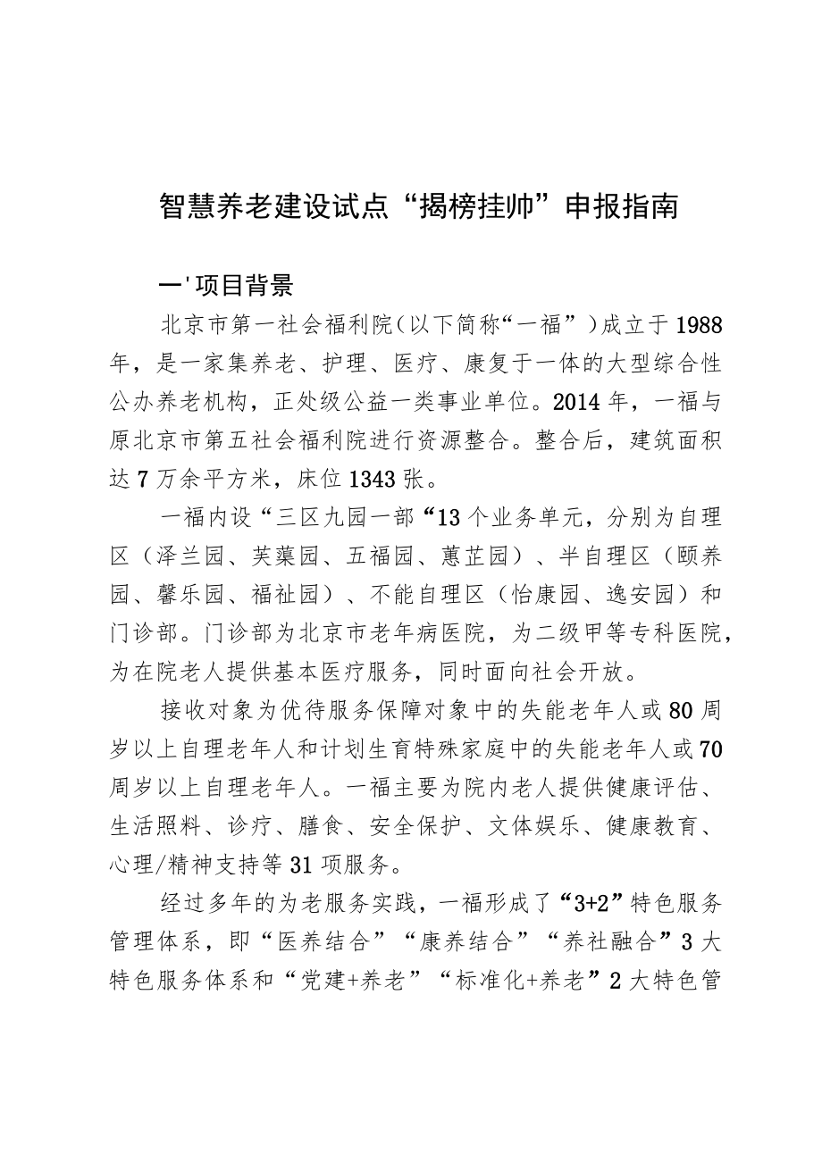 智慧养老建设试点“揭榜挂帅”申报指南.docx_第1页