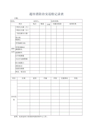 超市消防治安巡检记录表.docx