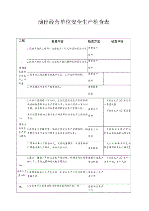 演出经营单位安全生产检查表.docx