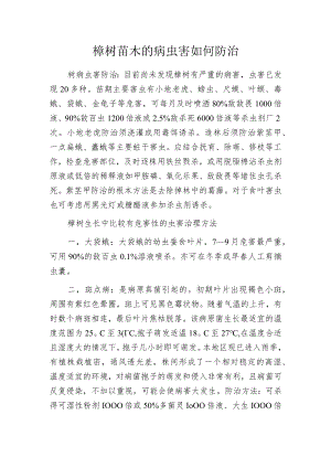 榉树苗木的病虫害如何防治.docx