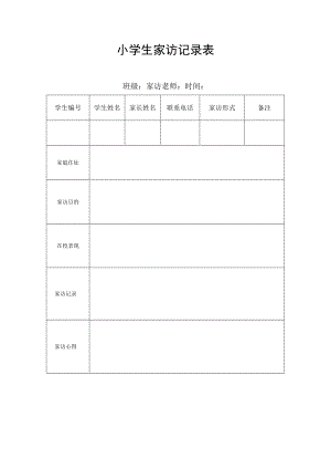 小学生家访记录表.docx