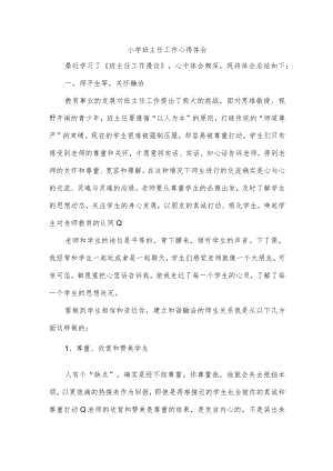 小学班主任工作心得体会.docx