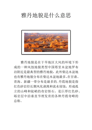 雅丹地貌是什么意思.docx