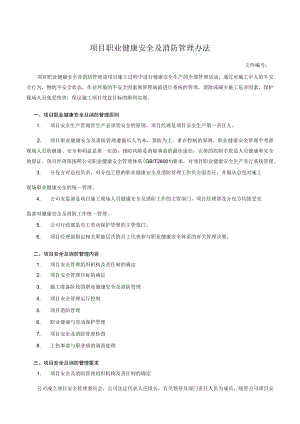 项目职业健康安全及消防管理办法.docx
