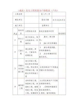（成品）住宅工程质量分户验收表（户内）.docx