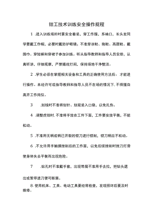 钳工技术训练安全操作规程.docx