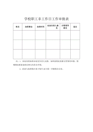 学校职工非工作日工作审批表.docx