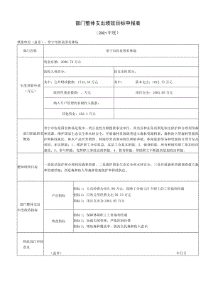 部门整体支出绩效目标申报表专项资金绩效目标申报020年度.docx