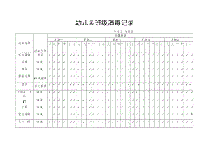 幼儿园班级消毒记录模板.docx