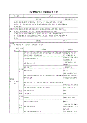 部门整体支出绩效目标申报表.docx