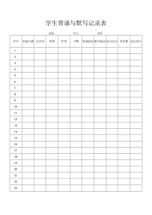 学生背诵与默写记录表.docx