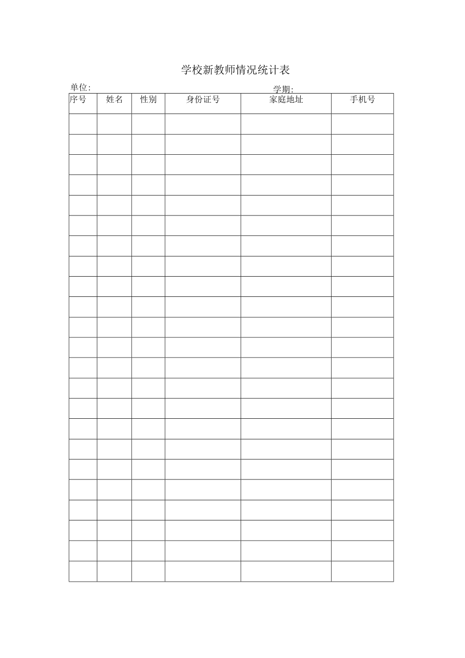 学校新教师情况统计表.docx_第1页