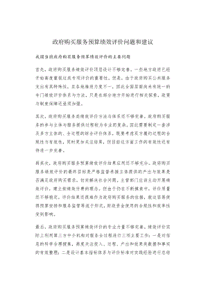 政府购买服务预算绩效评价问题和建议.docx