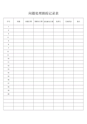 问题处理跟踪表.docx