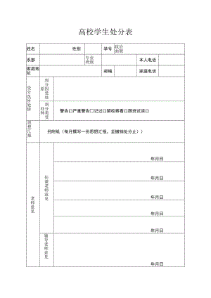高校学生处分表.docx