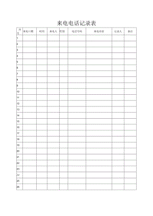 来电电话记录表.docx