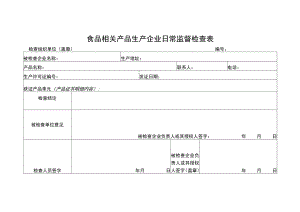 食品相关产品生产企业日常监督检查表.docx