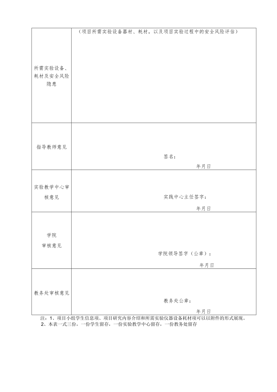 黄淮学院2022-2023学年第一学期实验室开放项目申报表.docx_第2页