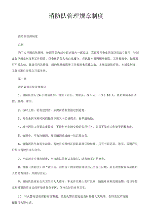 消防队管理规章制度.docx