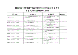 青岛市2022年度中级注册安全工程师职业资格考试.docx