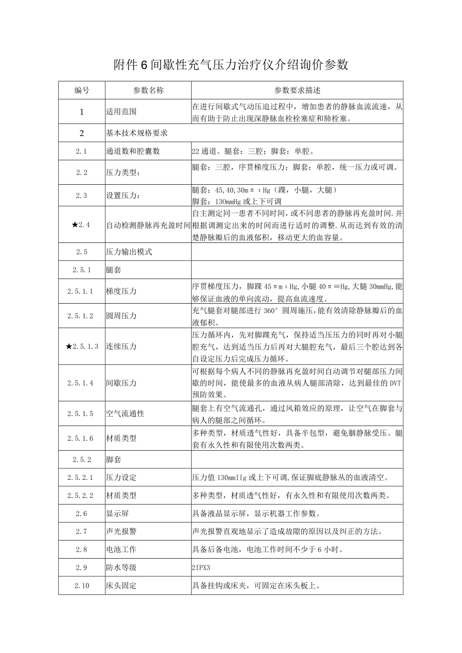 间歇性充气压力治疗仪介绍询价参数.docx_第1页